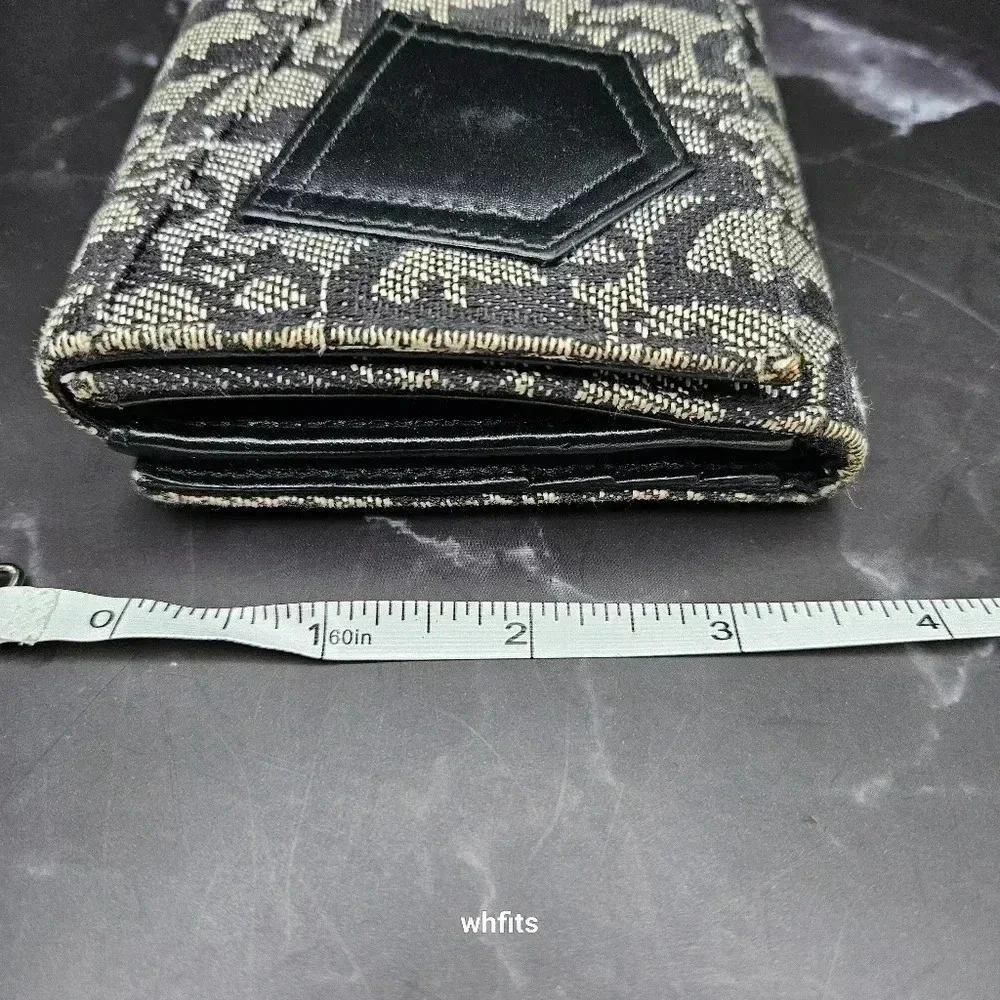 Christian Dior Trotter Canvas Trifold Wallet with dust bag and box.